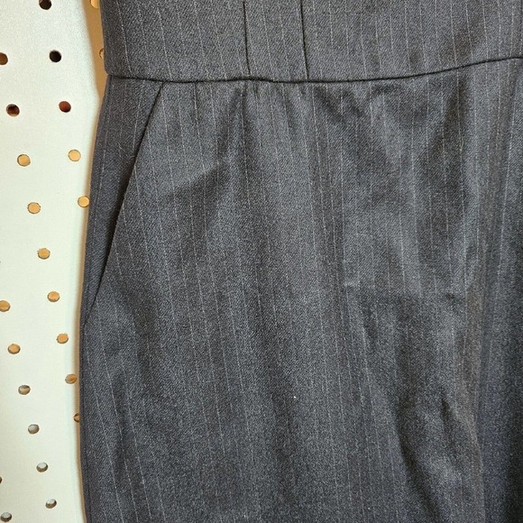 Club Monaco Wool Blend Navy Pin Stripe Strapless Bubble Mini Dress Sz 4 PERFECT - Picture 6 of 11